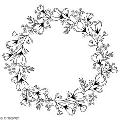 De gros 😉 Tampon Bois Good Vibes Artemio - Couronne De Fleurs - 10 X 10 Cm 😀