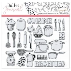 Grosses soldes ❤️ Aladine Tampon Transparent Tampons Clear Stampon Bullet Journal - Cuisine - 24 Pcs 😀