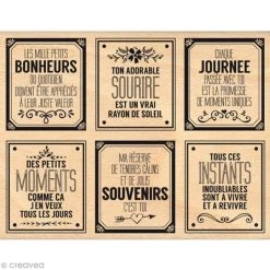 Le moins cher 💯 Florilèges Design Tampon Bois Bonheurs Du Quotidien - 100 X 130 Mm 😀