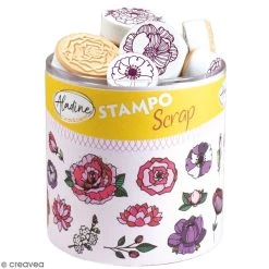 Sortie 🔔 Aladine Kit Tampon Kit De Tampons Stampo Scrap - Fleurs - 31 Pcs ✔️