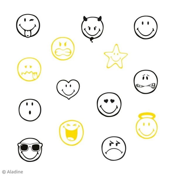 Tout neuf ✨ Aladine Kit Tampon Kit Stampo Bocal - Smiley - 14 Tampons Et 1 Encreur ❤️ 2 Tout neuf ✨ Aladine Kit Tampon Kit Stampo Bocal - Smiley - 14 Tampons Et 1 Encreur ❤️ – Image 2