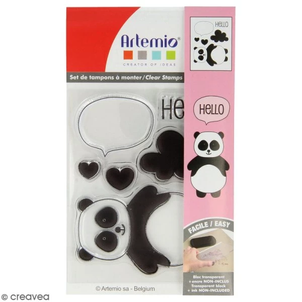 Tout neuf 😀 Tampon Transparent Tampon Clear Artemio - Adorable Panda - 6 Pcs 🌟 1 Tout neuf 😀 Tampon Transparent Tampon Clear Artemio - Adorable Panda - 6 Pcs 🌟