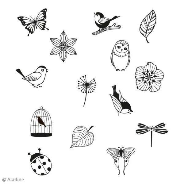 Meilleure vente ⭐ Aladine Kit Tampon Kit Stampo Bocal - Bucolique - 14 Tampons Et 1 Encreur 😍 2 Meilleure vente ⭐ Aladine Kit Tampon Kit Stampo Bocal - Bucolique - 14 Tampons Et 1 Encreur 😍 – Image 2