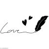 Sortie ⭐ Artemio Tampon Bois Tampon Amour - Love Plume - 5,7 X 2,5 Cm ⌛
