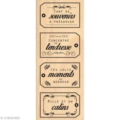 Meilleure affaire 🔥 Florilèges Design Tampon Bois Souvenirs Câlins - 60 X 150 Mm 🔥