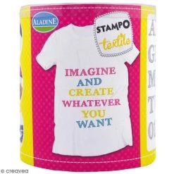 Offres 🔥 Aladine Tampon Textile Stampo'textile - Kit De Tampons Avec Encreur - Alphabet Graf - 39 Pcs 🔥