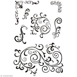 Tout neuf 🔥 Tampon Transparent Tampon Clear Rico Design - Fioritures - Planche 10 X 18,5 Cm 👏