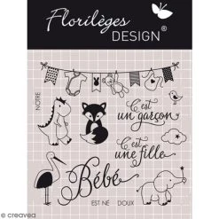 Acheter 🌟 Florilèges Design Tampon Transparent Tampons Sweety Clear Adorable Bébé - De 1 à 9 Cm - 13 Pcs ❤️