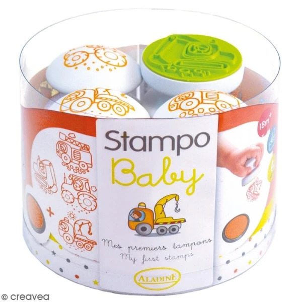 Le moins cher 🌟 Aladine Tampon Enfant Tampon Stampo'baby Engins 😍 1 Le moins cher 🌟 Aladine Tampon Enfant Tampon Stampo'baby Engins 😍