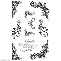 Nouveau 🧨 Tampon Transparent Tampon Clear Rico Design - Fioritures Florales - Planche 10 X 18,5 Cm ⌛