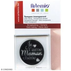 Grosses soldes 🔔 Artemio Tampon Transparent Kit Tampon Clear Et Bloc Acrylique - Je T'aime Maman Chérie - 3,5 Cm 🎁 -Tampons scrap Soldes unnamed file 556