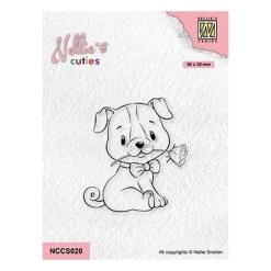 Le moins cher 👏 Tampon Transparent Clear Stamp Scrapbooking Nellie S Choice CHIEN FLEUR 020 🧨