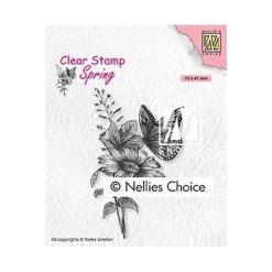 Nouveau 🌟 Tampon Transparent Clear Stamp Scrapbooking Nellie S Choice FLEUR PAPILLON 018 ✨