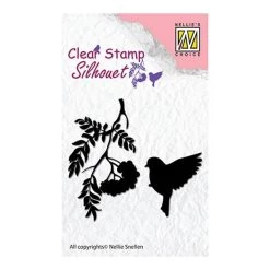 Sortie 🔔 Tampon Transparent Clear Stamp Scrapbooking Nellie S Choice OISEAU FEUILLAGE 029 👍