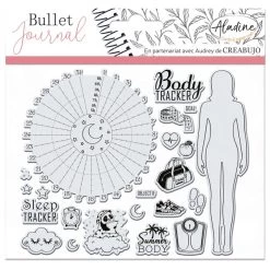 Meilleur prix 😍 Aladine Tampon Transparent Tampons Clear Stampon Bullet Journal - Trackers Santé - 22 Pcs 🌟
