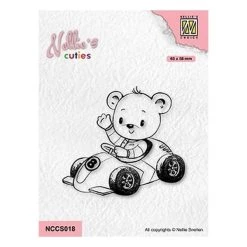 Meilleur prix ✨ Tampon Transparent Clear Stamp Scrapbooking Nellie S Choice OURSON VOITURE 018 ❤️