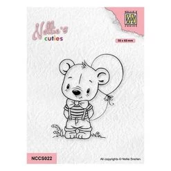 Vente flash 🌟 Tampon Transparent Clear Stamp Scrapbooking Nellie S Choice OURSON BALLON MUGUET 022 ⌛