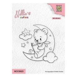 Grosses soldes ✔️ Tampon Transparent Clear Stamp Scrapbooking Nellie S Choice OURSON LUNE ETOILE LIVRE NUAGE 023 😍