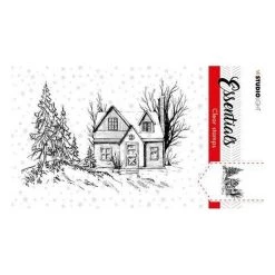 Remise 👍 Tampon Transparent Clear Stamp Scrapbooking Studiolight NATURE MAISON ARBRE 90 🔥