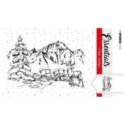 Acheter ⭐ Tampon Transparent Clear Stamp Scrapbooking Studiolight MONTAGNE SAPIN CHEVREUIL 91 😍