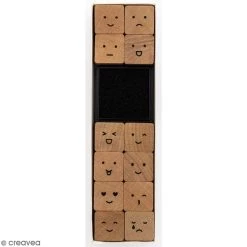 Coupon 💯 Rico Design Kit Tampon Set Tampons En Bois - Smiley - 12 Tampons Et 1 Encreur ⭐