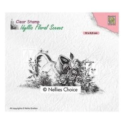 Vente flash 🧨 Tampon Transparent Clear Stamp Scrapbooking Nellie S Choice JARRE FLEUR 034 👏