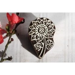 Bon marché 💯 Ethnique Création Tampon Bois Tampon Batik En Bois, Pochoir Fleur, Tampon Encreur 😉