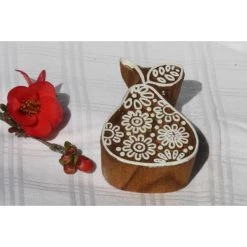 Budget 👍 Ethnique Création Tampon Bois Tampon Batik En Bois, Pochoir Poire, Tampon Encreur 🔔