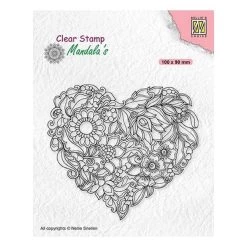Meilleur prix 😍 Tampon Transparent Clear Stamp Scrapbooking Nellie's Choice MANDALA’S COEUR 001 🛒