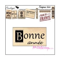 Meilleur prix ⭐ Tampon Bois Bonne Année Florilèges Design 🌟