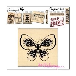 Acheter 🔔 Tampon Bois Papillons Sauvage Florilèges Design 😍
