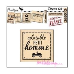 Le moins cher 🔥 Tampon Bois Adorable Petit Garçon Florilèges Design 🥰