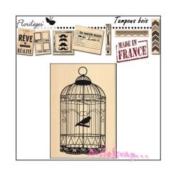 Le moins cher ✔️ Tampon Bois Grande Cage Florilèges Design 💯