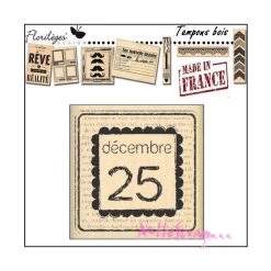 Remise ✨ Tampon Bois 25 Décembre Florilèges Design 🎁