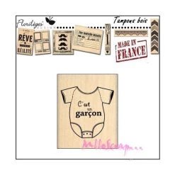 Le moins cher 🎁 Tampon Bois C'est Un Garçon Florilèges Design 💯