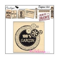 Meilleure vente ✨ Tampon Bois 100% Garçon Florilèges Design 💯