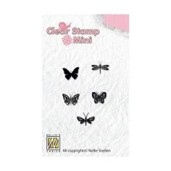 Meilleure vente ⌛ Nellie Snellen Tampon Transparent 5 Mini Tampons Clear Transparent Papillons Scrapbooking Carterie MAFS001 Nellie's Choice ✔️