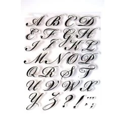 Remise 😀 Boutique D'isacrea Tampon Transparent Alphabet Tampon Lettres Majuscule 20 Mm De Style Script 🎉