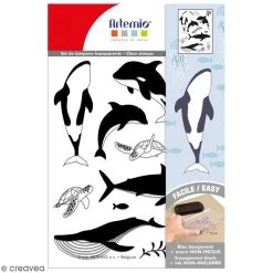 Le moins cher 💯 Artemio Tampon Transparent Tampons Clear Monde Marin - Set De 12 Tampons ✔️