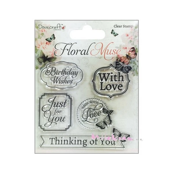 Nouveau 🥰 Tampon Transparent - Dovecraft - Floral Muse - 5 Pièces 🧨 1 Nouveau 🥰 Tampon Transparent - Dovecraft - Floral Muse - 5 Pièces 🧨